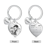Personalized Calendar Keychain for Ladies Engraved Name & Date