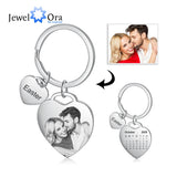Personalized Calendar Keychain for Ladies Engraved Name & Date