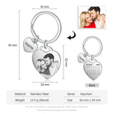 Personalized Calendar Keychain for Ladies Engraved Name & Date