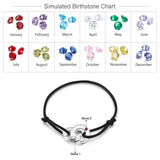 Personalized Engrave 2 Names Birthstone Bracelet Men's Gift
