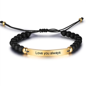 JewelOra Personalized Engraved Bar Bracelet for Men