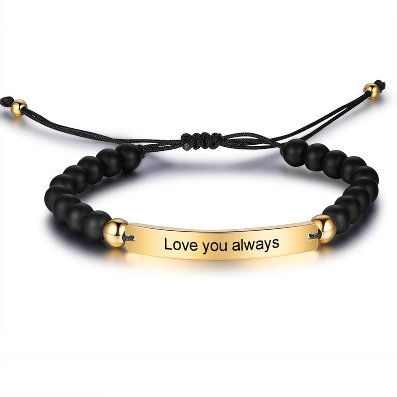JewelOra Personalized Engraved Bar Bracelet for Men