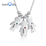 Personalized Engraved Name Pendant Necklace Birthstone Stainless Steel