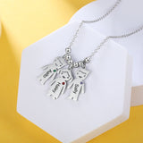 Personalized Engraved Name Pendant Necklace Birthstone Stainless Steel