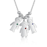 Personalized Engraved Name Pendant Necklace Birthstone Stainless Steel