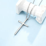 JewelOra Personalized Name Cross Pendant Necklace Stainless Steel