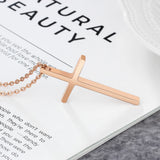 JewelOra Personalized Name Cross Pendant Necklace Stainless Steel