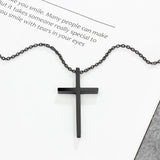 JewelOra Personalized Name Cross Pendant Necklace Stainless Steel