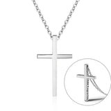 JewelOra Personalized Name Cross Pendant Necklace Stainless Steel