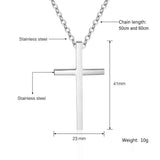 JewelOra Personalized Name Cross Pendant Necklace Stainless Steel