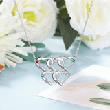 Personalized Heart Pendant with Birthstones for Women