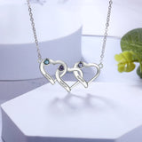 Personalized Heart Pendant with Birthstones for Women