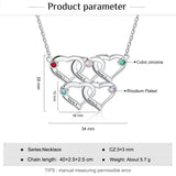 Personalized Heart Pendant with Birthstones for Women