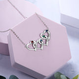 Personalized Heart Pendant with Birthstones for Women