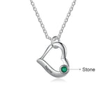Personalized Heart Pendant with Birthstones for Women