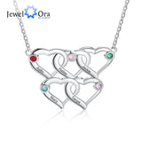 Personalized Heart Pendant with Birthstones for Women