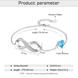 Personalized Engraved Name Infinity Bracelet with Heart Birthstone