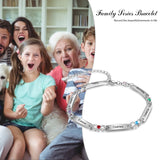 Personalized Infinity Bracelet with Birthstones Adjustable Chain