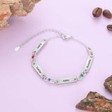 Personalized Infinity Bracelet with Birthstones Adjustable Chain