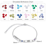 Personalized Infinity Bracelet with Birthstones Adjustable Chain