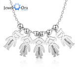 Personalized Name Necklace with Boy Girl Charms Stainless Steel Pendant