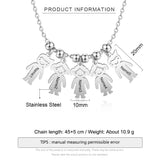 Personalized Name Necklace with Boy Girl Charms Stainless Steel Pendant