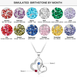 JewelOra Custom Birthstone Heart Necklace Wedding Jewelry