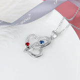 JewelOra Custom Birthstone Heart Necklace Wedding Jewelry