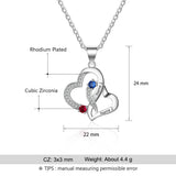 JewelOra Custom Birthstone Heart Necklace Wedding Jewelry