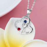 JewelOra Custom Birthstone Heart Necklace Wedding Jewelry