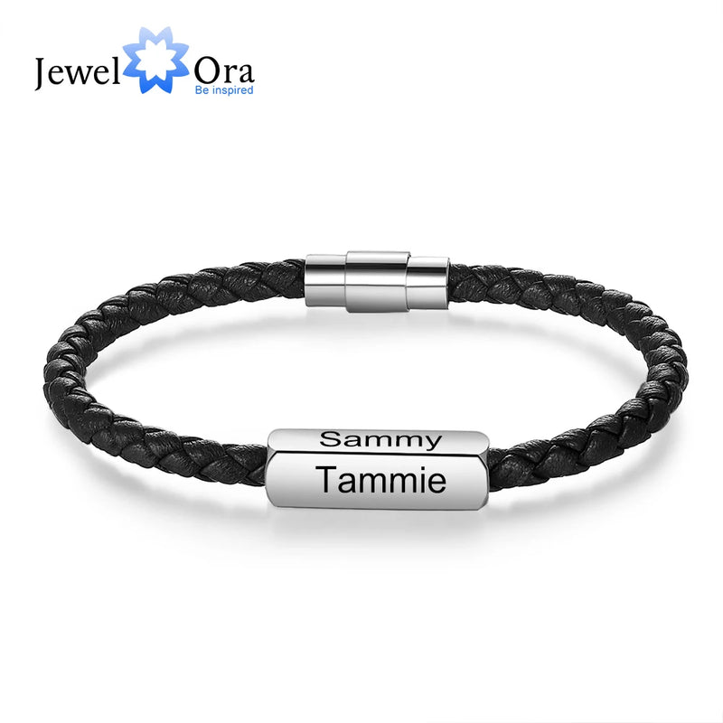 Personalized Names Stainless Steel Wristband Bracelet