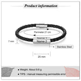 Personalized Names Stainless Steel Wristband Bracelet