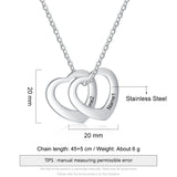JewelOra Engraved Heart Pendant Necklace with Family Names