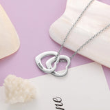 JewelOra Engraved Heart Pendant Necklace with Family Names