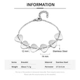 Personalized 6 Names Heart Charm Bracelet Family Bracelet