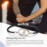 Personalized Couple Name Bracelet Leather Rope Interlocked Knot Bracelets