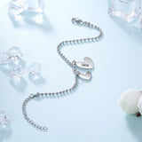JewelOra Heart Charm Bracelet Stainless Steel for Women
