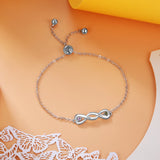 Personalized Engraving Name Infinity Bracelet with 2 Birthstones