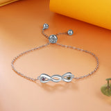 Personalized Engraving Name Infinity Bracelet with 2 Birthstones