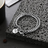 Engraved Name Toggle Bracelet Stainless Steel Chain