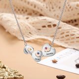 JewelOra Family Name Necklace with 3 Heart Pendants for Valentines Gift