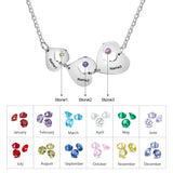 JewelOra Family Name Necklace with 3 Heart Pendants for Valentines Gift