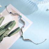 Custom Family Wave Bracelet with Birthstones & Engraved Names
