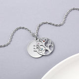 Personalized Family Tree Pendant Necklace Birthstones Engraved Name Tree of Life