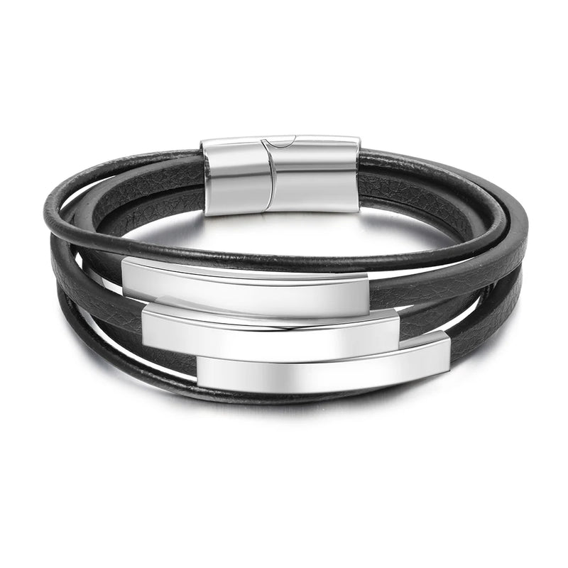 Personalized Engraving Name Bar Bracelet for Men