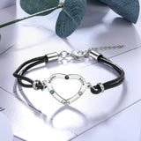 Custom Heart Bracelet with 3 Birthstones & Engraving