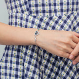 Personalized Heart Photo Infinity Bracelet with Birthstone and Engraved Name