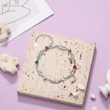 JewelOra Personalized Infinity Bracelet with 6 Heart Birthstones