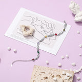 JewelOra Personalized Infinity Bracelet with 6 Heart Birthstones