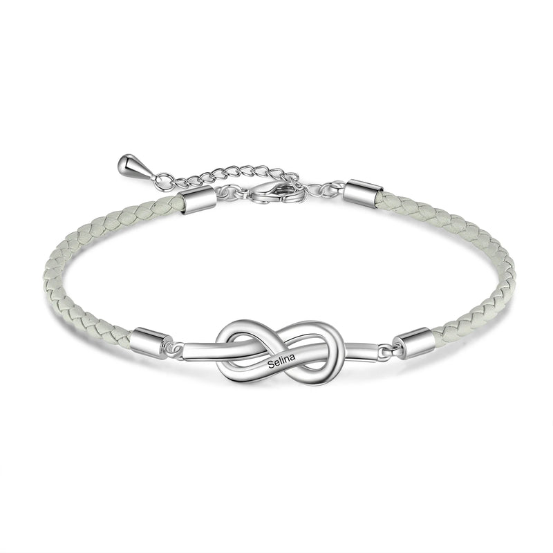 Personalized Infinity Couple Bracelets Engraved Name Bangles
